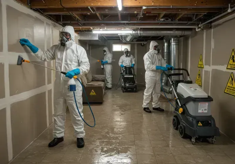 Basement Moisture Removal and Structural Drying process in Mishawaka, IN